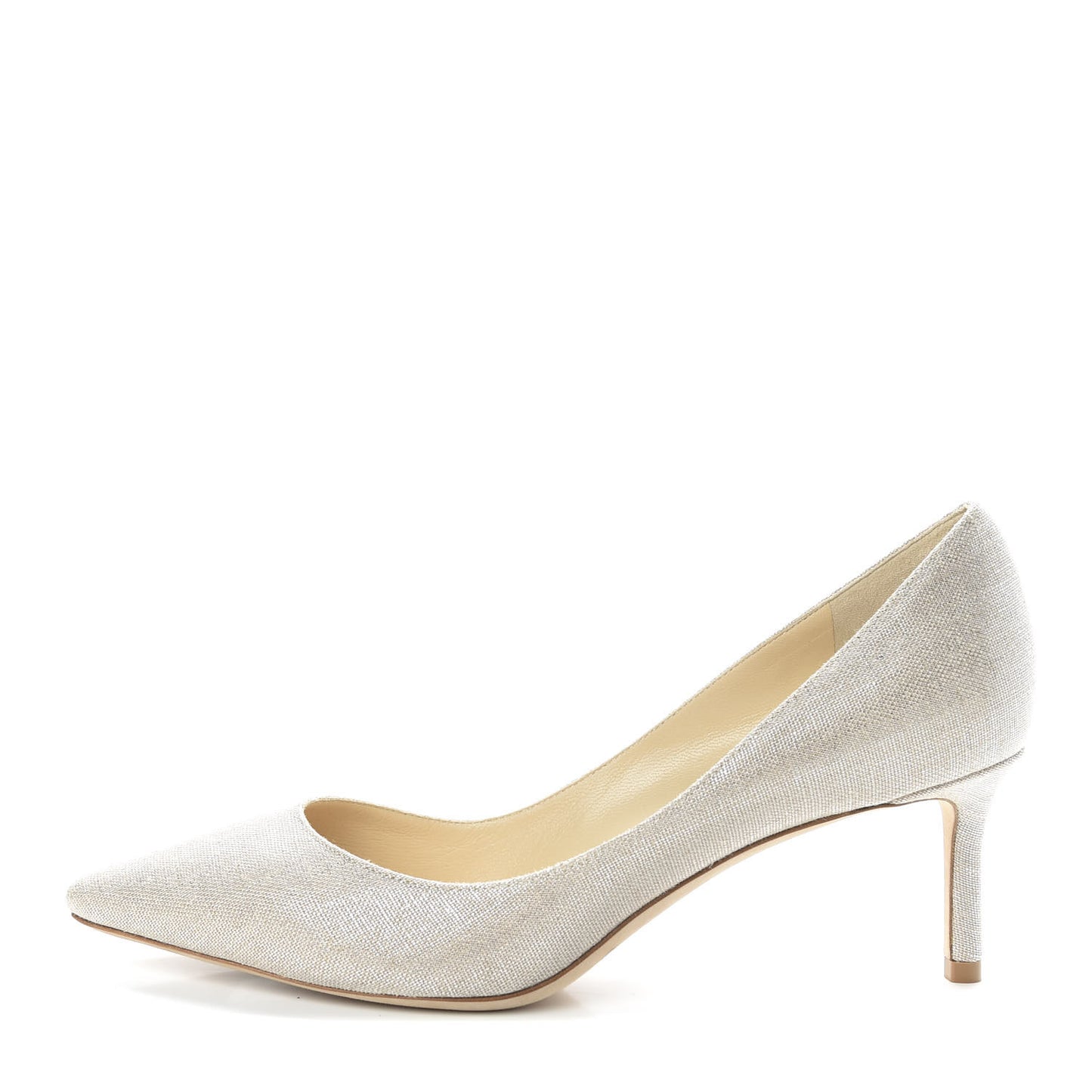 Metallic Linen Pointy Toe Romy 60 Pumps 39 Silver