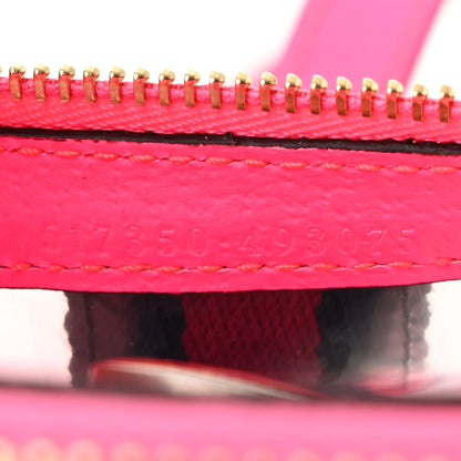 Gucci Vinyl Web Mini Ophidia Transparent Shoulder Bag Fluorescent Fuchsia 6 of 9