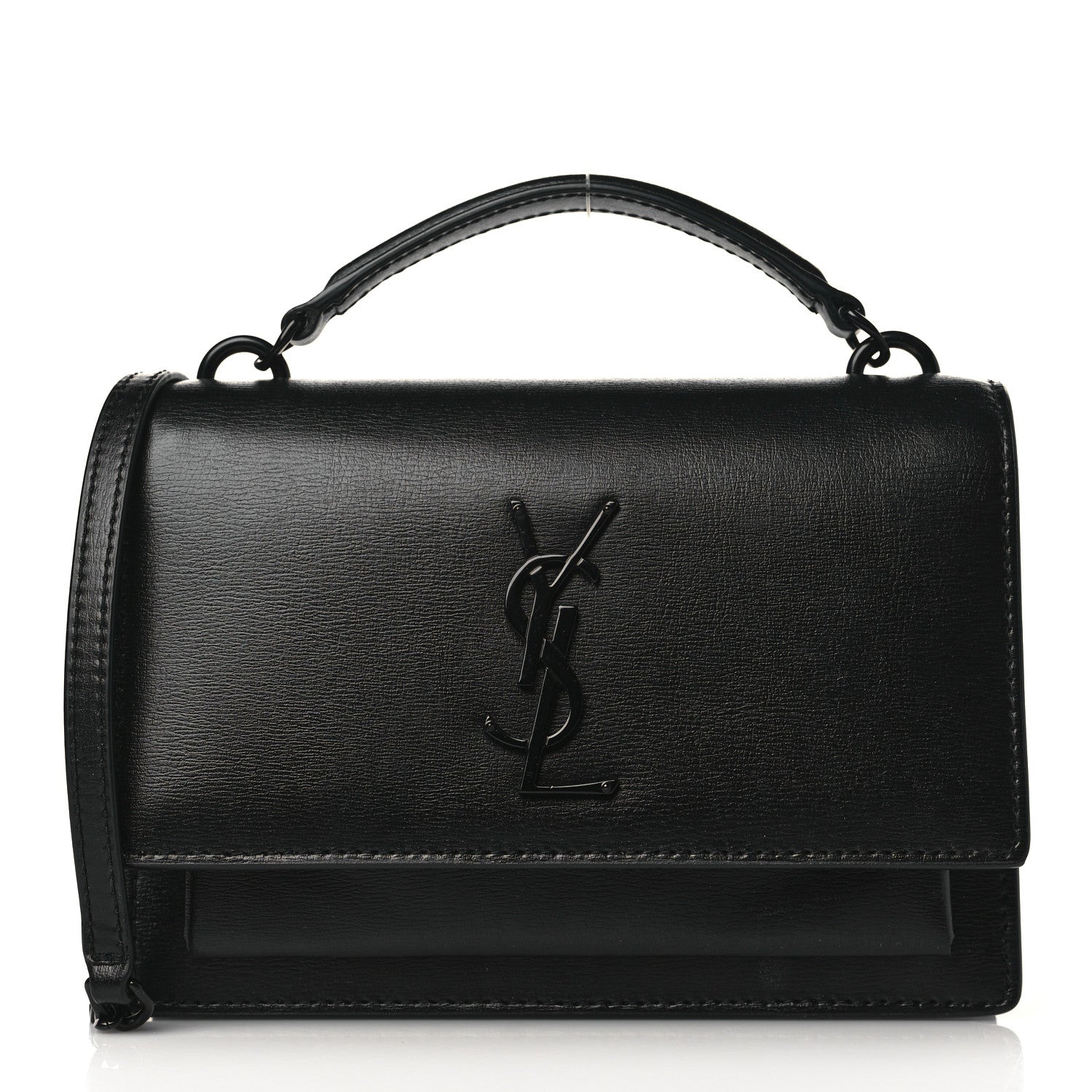 Saint Laurent Calfskin Monogram Sunset Chain Wallet Black 1 of 9