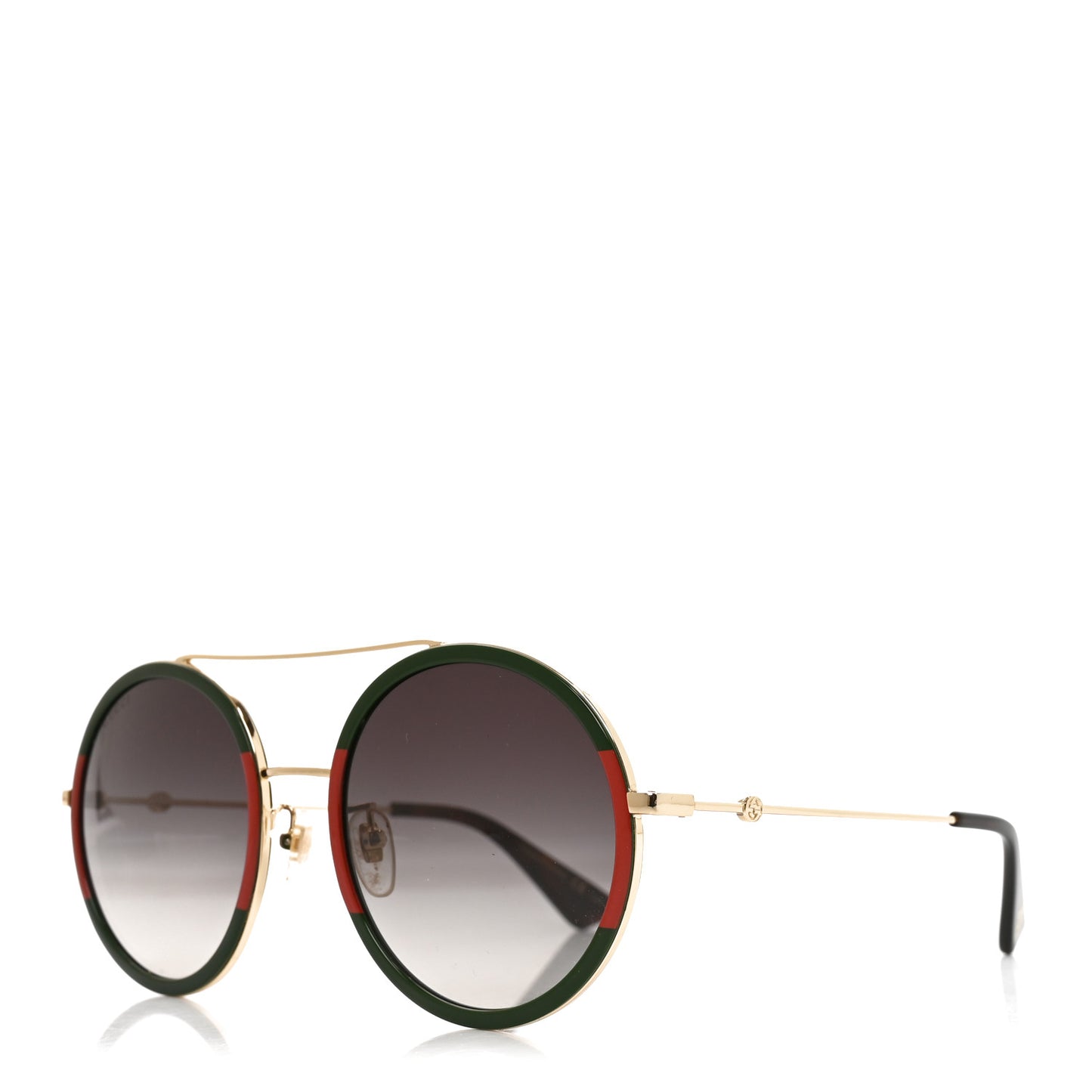 Metal Round Frame Sunglasses GG0061S Green Red