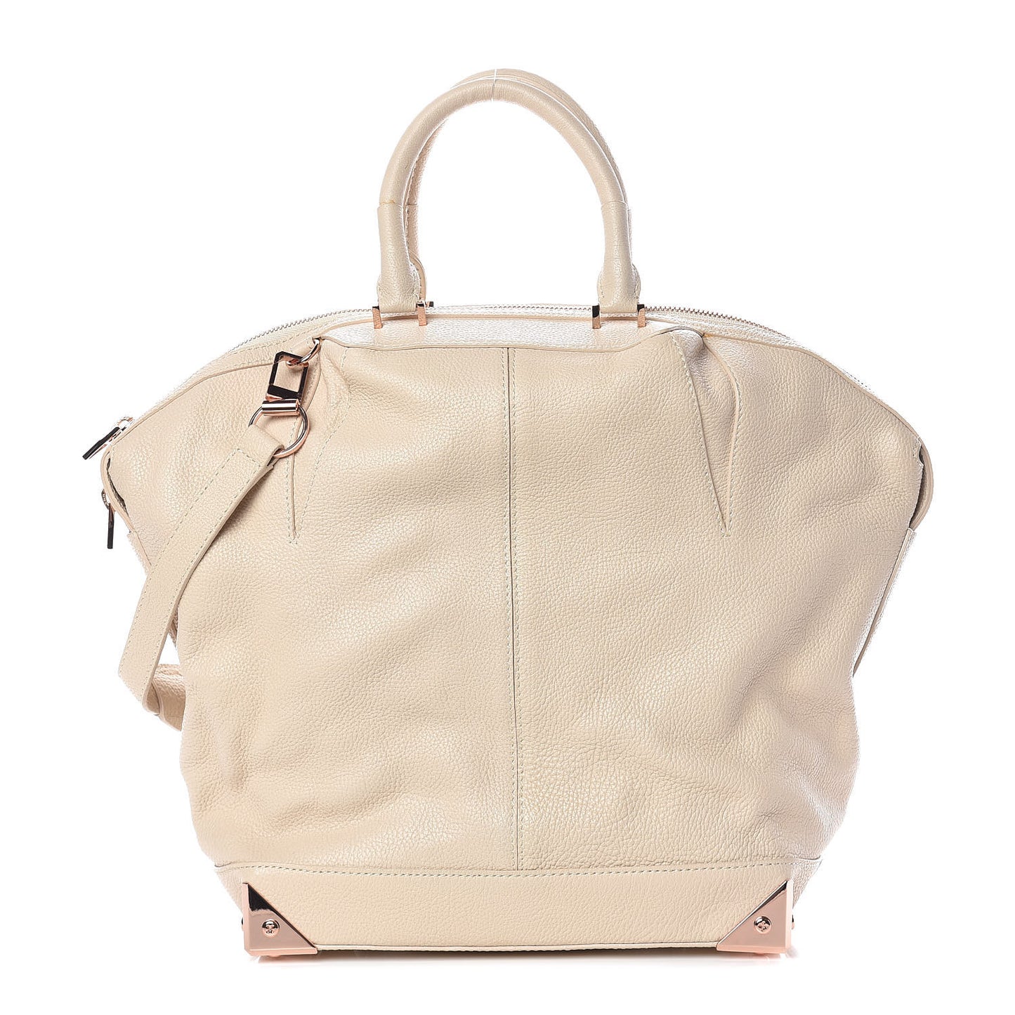 Pebbled Calfskin Large Emile Eggshell