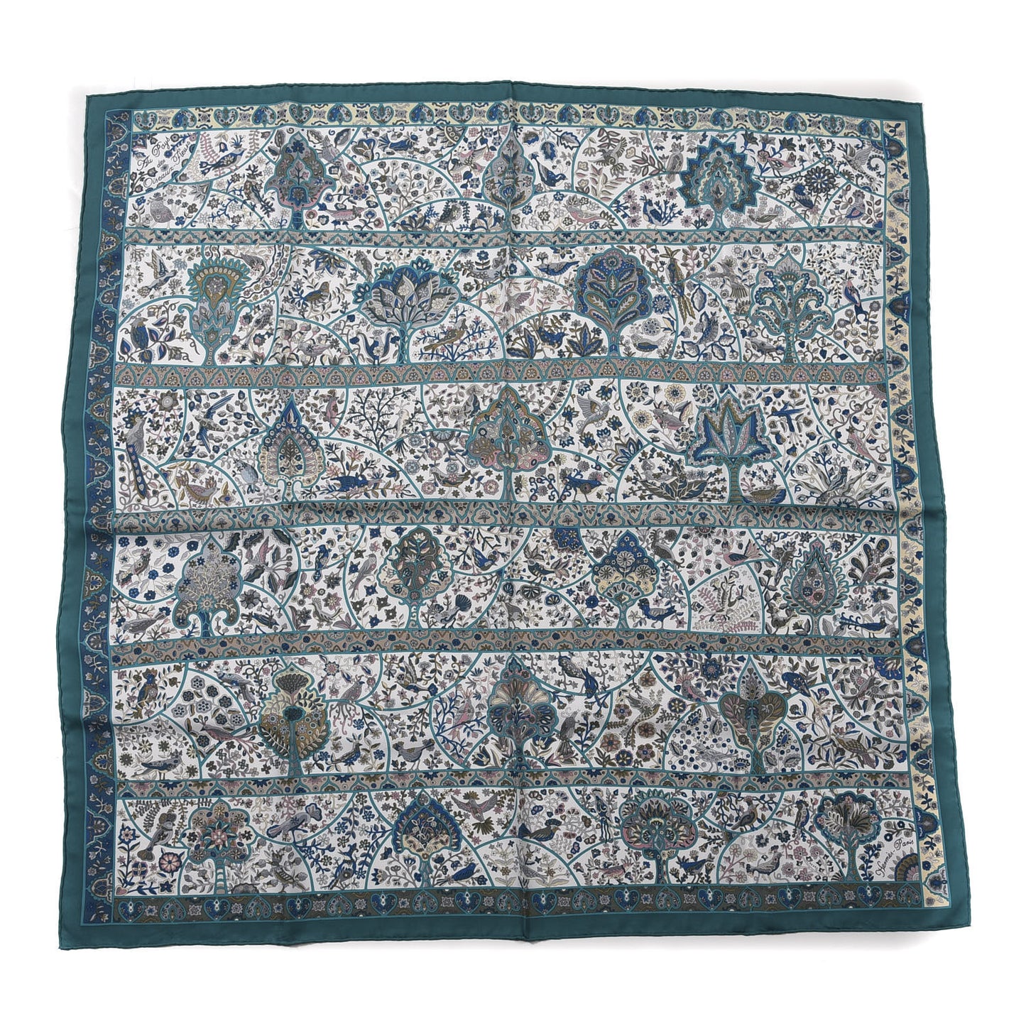 Silk Au Pays Des Oiseaux Fleurs Scarf 90