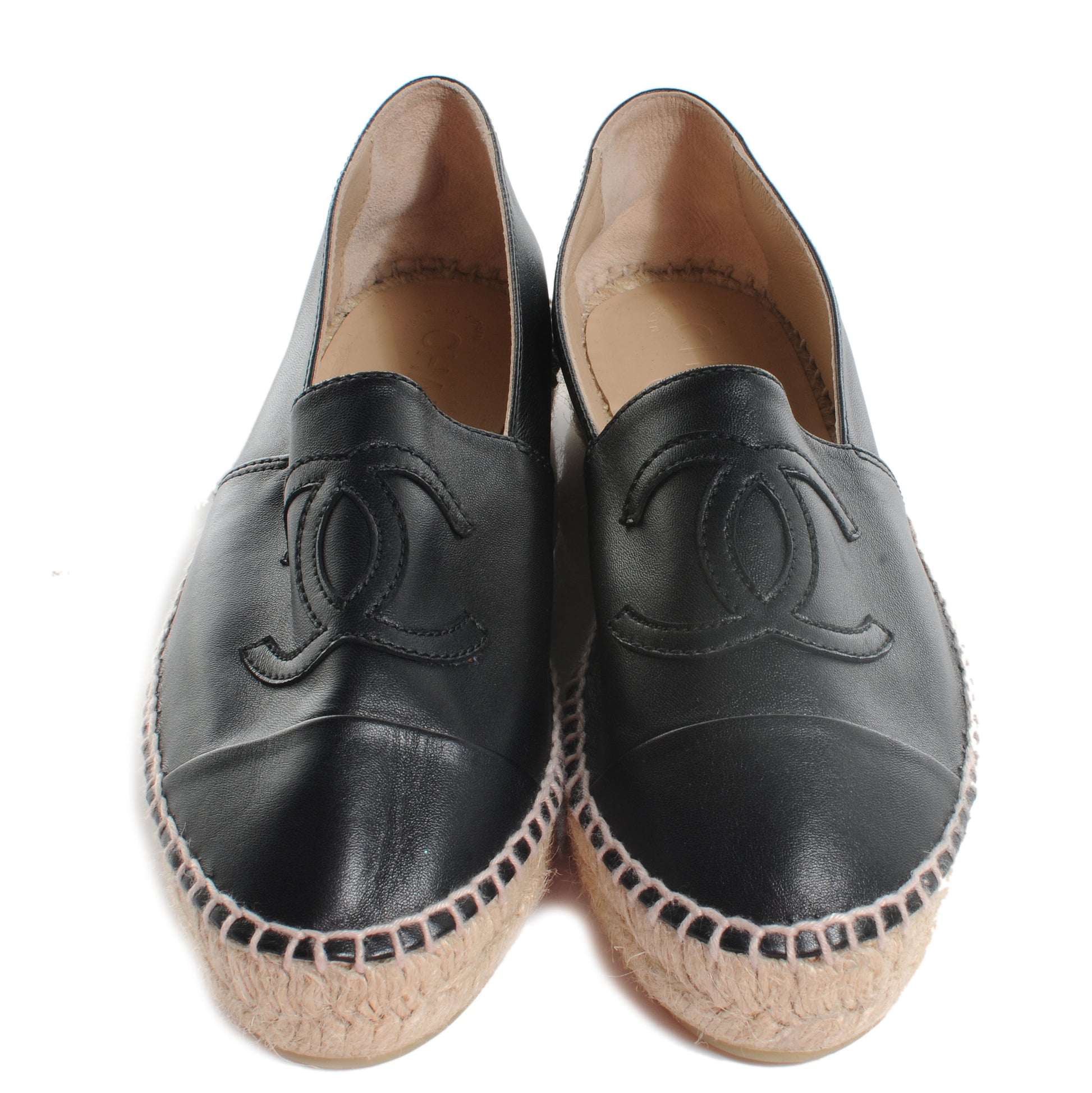 Chanel Lambskin Espadrille Flats Black 37 2 of 6