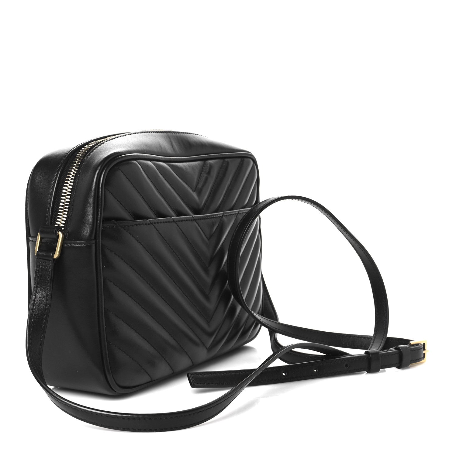Saint Laurent Calfskin Matelasse Monogram Lou Camera Bag Black 3 of 12