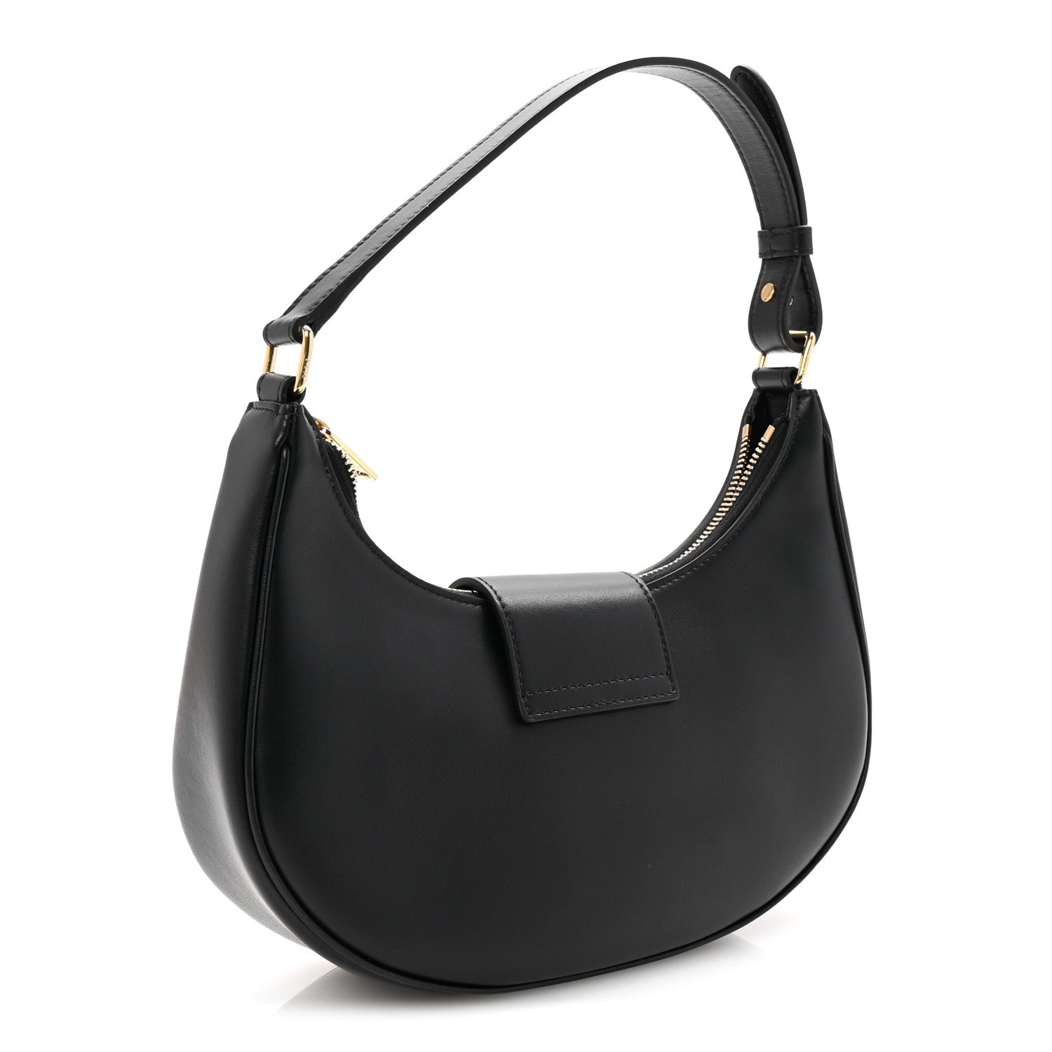 Celine Smooth Calfskin Medium Strap Ava Triomphe Shoulder Bag Black 3 of 10