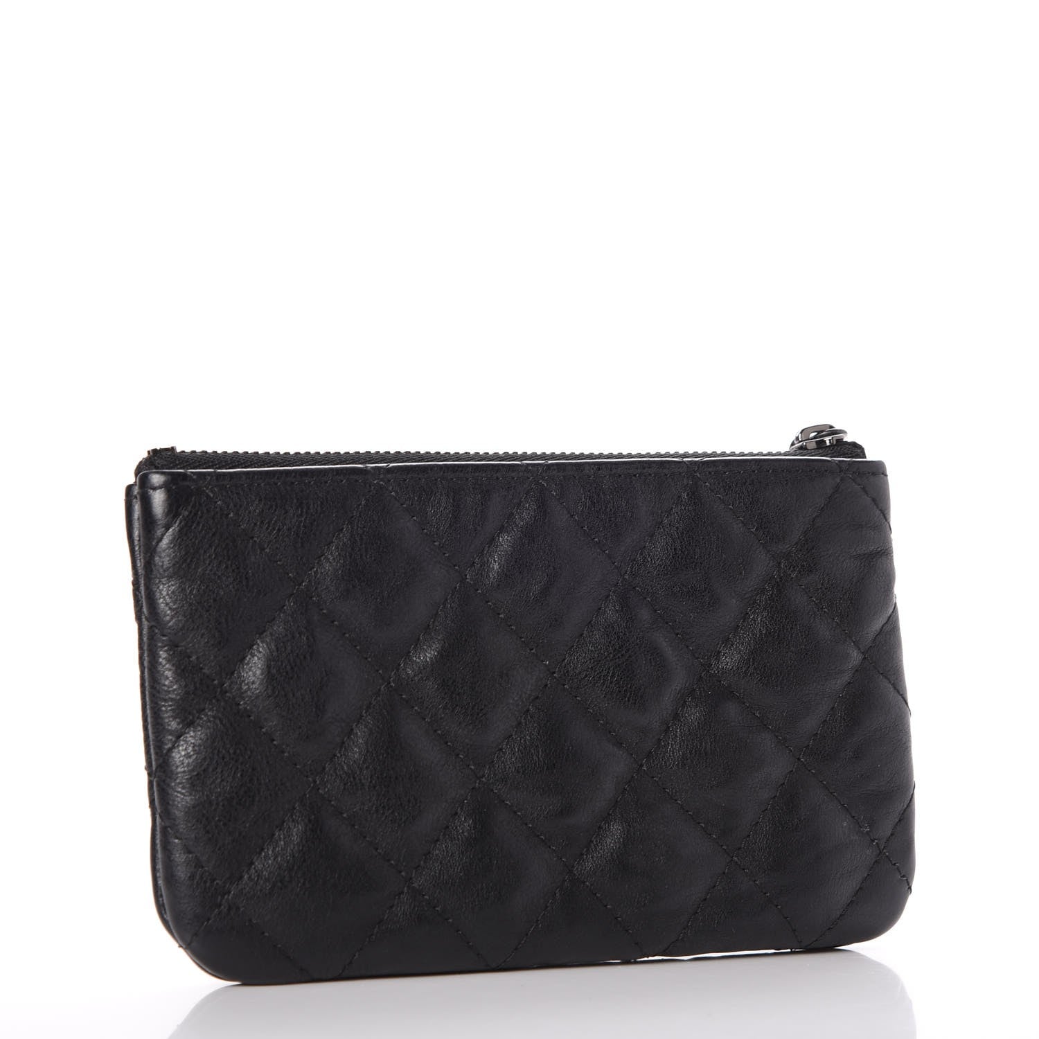 Chanel Crumpled Calfskin Quilted Small Cosmetic Case So Black 3 of 8