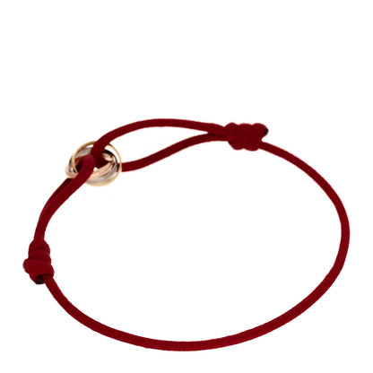 Cartier 18K Pink Yellow White Gold Trinity Cord Bracelet Red 2 of 5