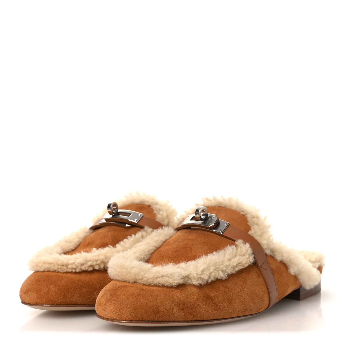 Suede Goatskin Shearling Womens Oz Mules 39 Natural Ecru
