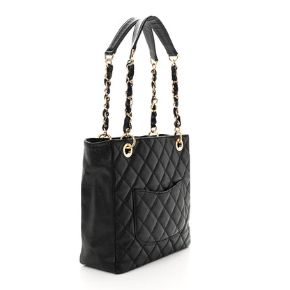 Chanel Caviar Quilted Petit Shopping Tote PST Black 3 of 14
