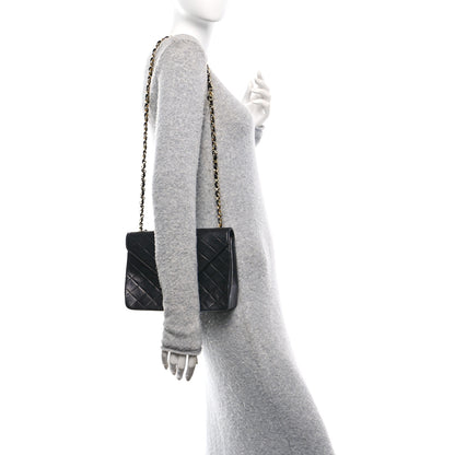 Chanel Lambskin Diamond Stitch Envelope Single Flap Black 2 of 11