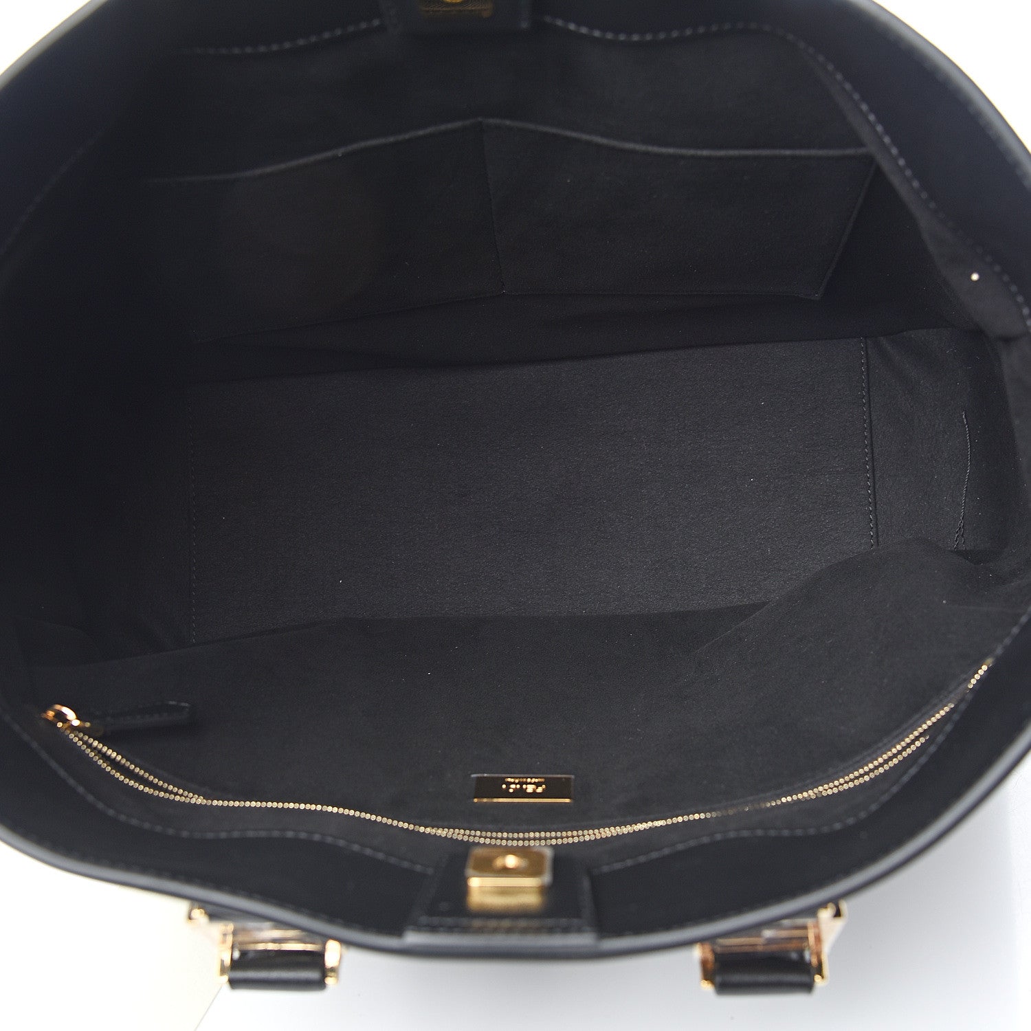 Fendi Vitello Glacier Medium FF Tote Black 4 of 9