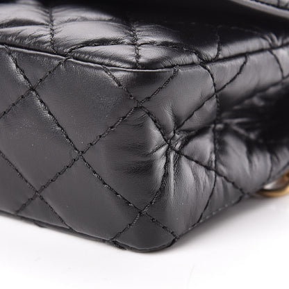 Chanel Aged Calfskin Quilted 2.55 Reissue Flap Belt Bag Clutch Black 10 of 11