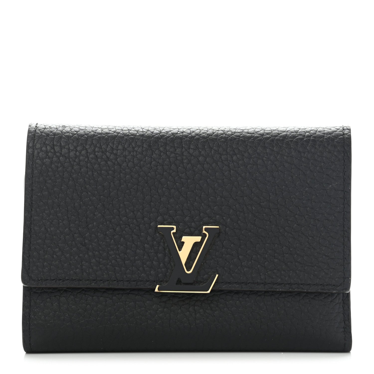 Louis Vuitton Taurillon Capucines Compact Wallet Black 1 of 9