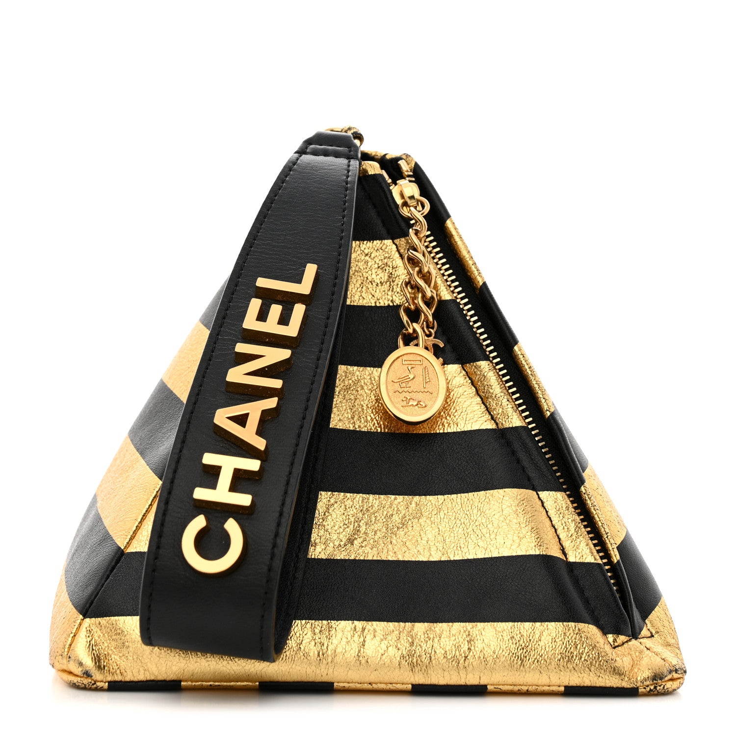 Chanel Metallic Lambskin CC Kheops Pyramid Bag Gold Black 1 of 11