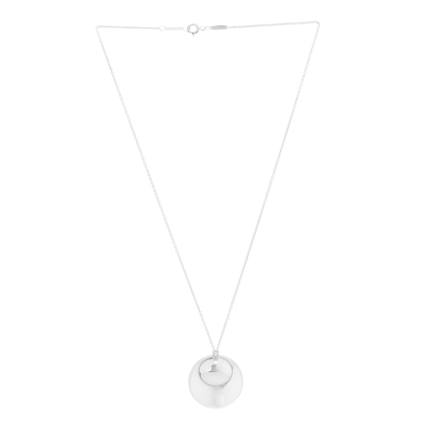 Sterling Silver Elsa Peretti Round Disc Pendant Necklace