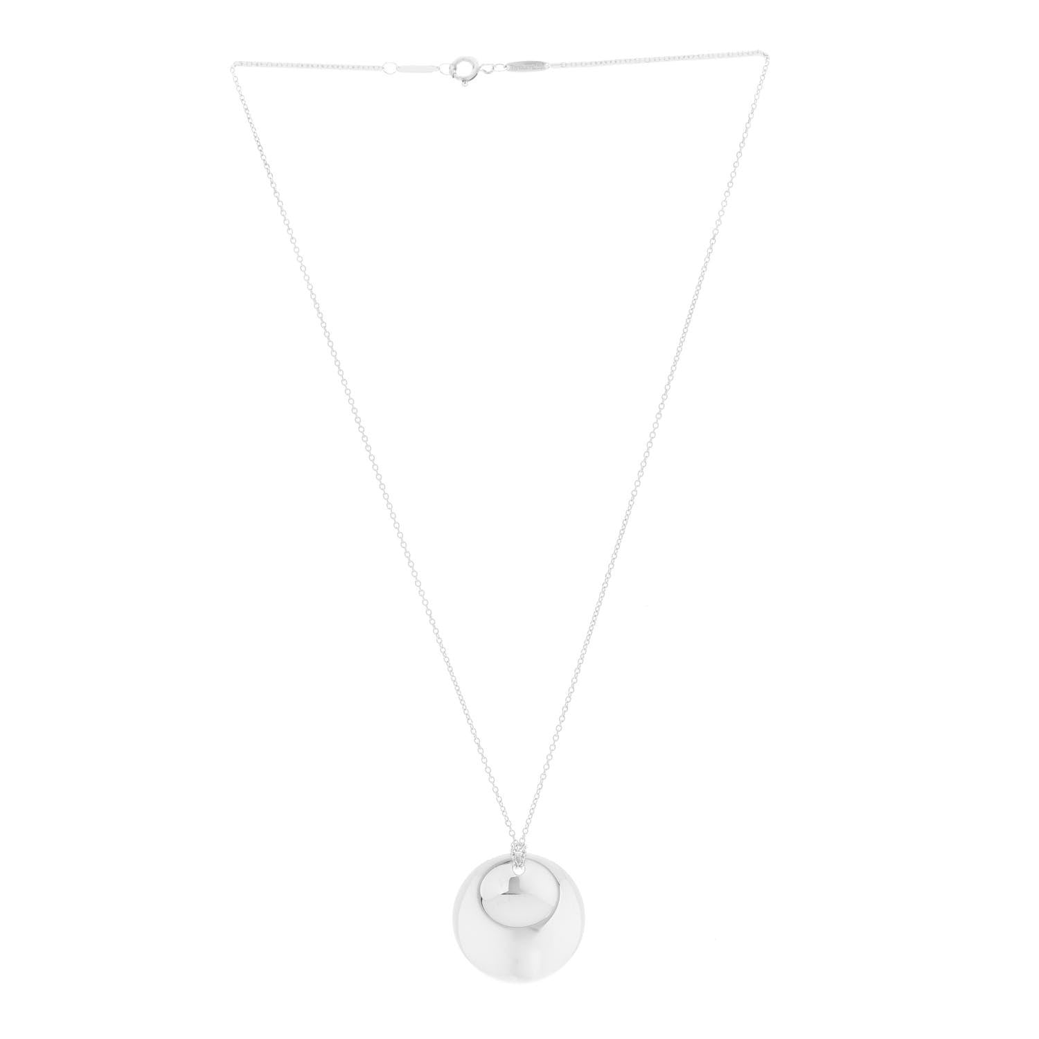 Tiffany Sterling Silver Elsa Peretti Round Disc Pendant Necklace 3 of 7