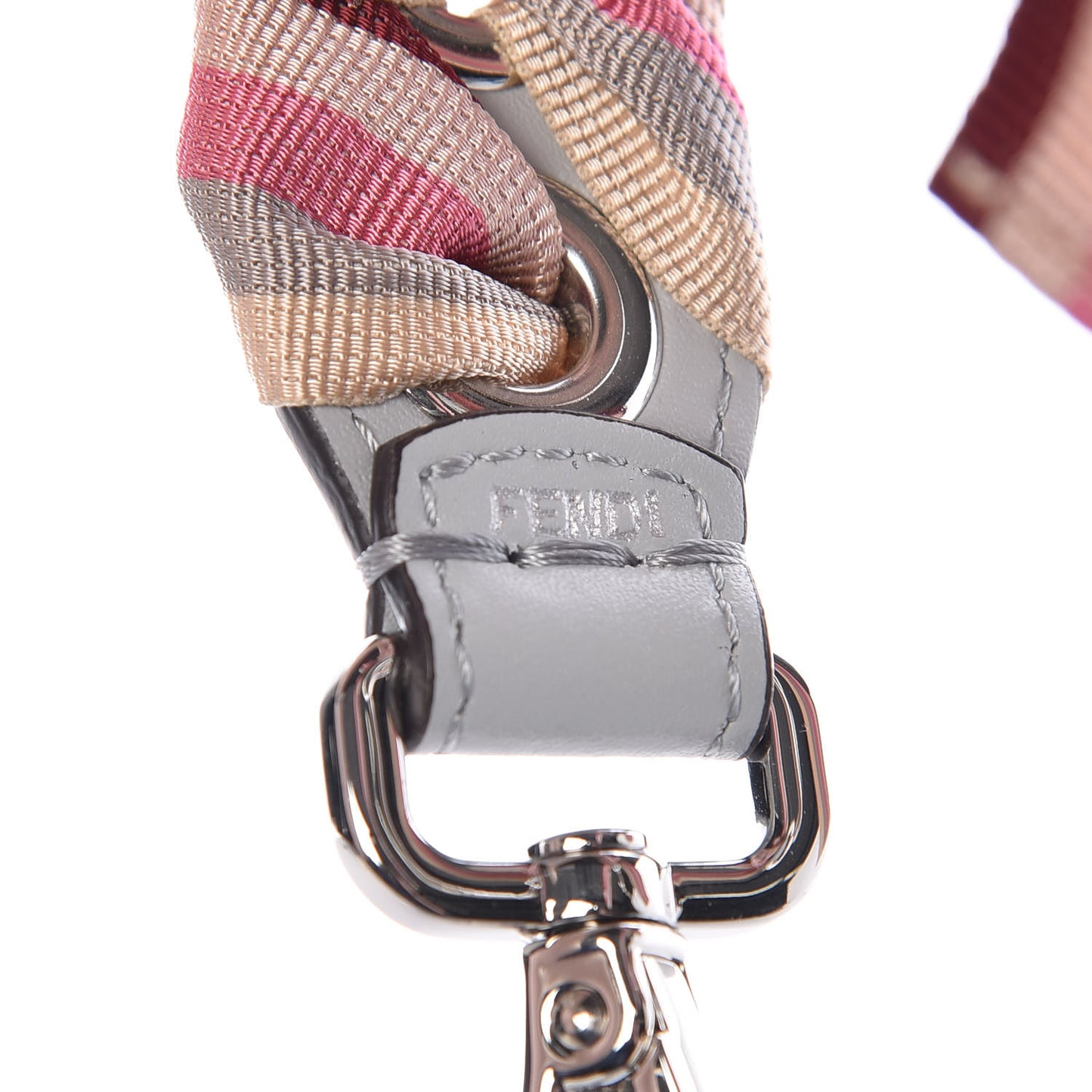 Calfskin Ribbon Lace Up Bow Mini Strap You Grey Pink