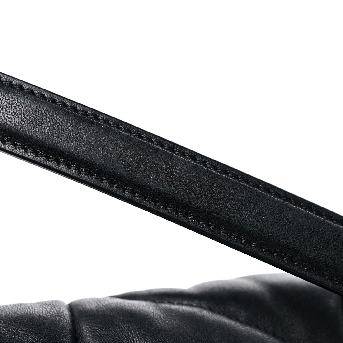 Lambskin Quilted Medium Loulou Puffer Monogram Chain Satchel Black