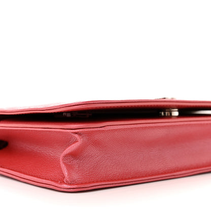 Chanel Goatskin Camellia Embossed Wallet On Chain WOC Pink 10 of 12