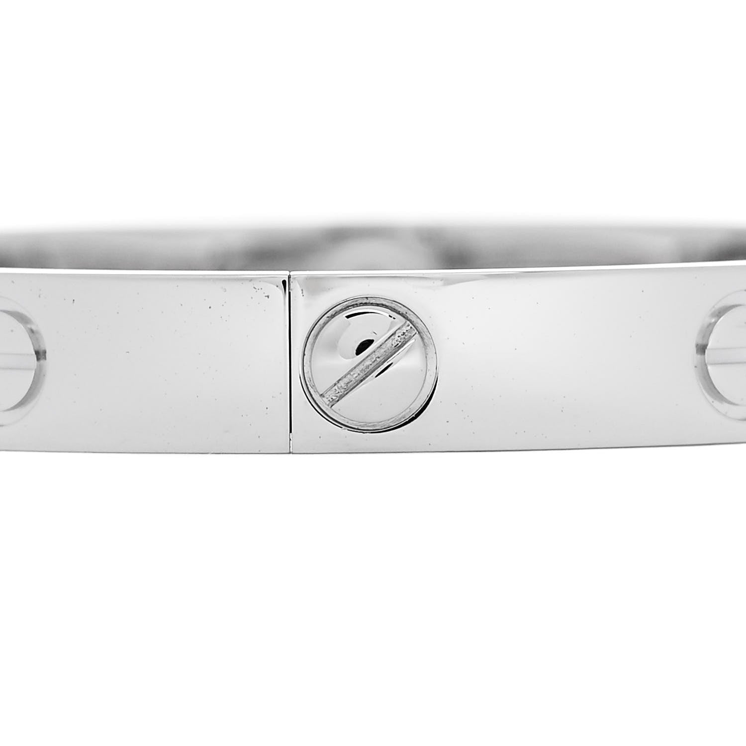 Cartier 18K White Gold 4 Diamond LOVE Bracelet 16 3 of 7