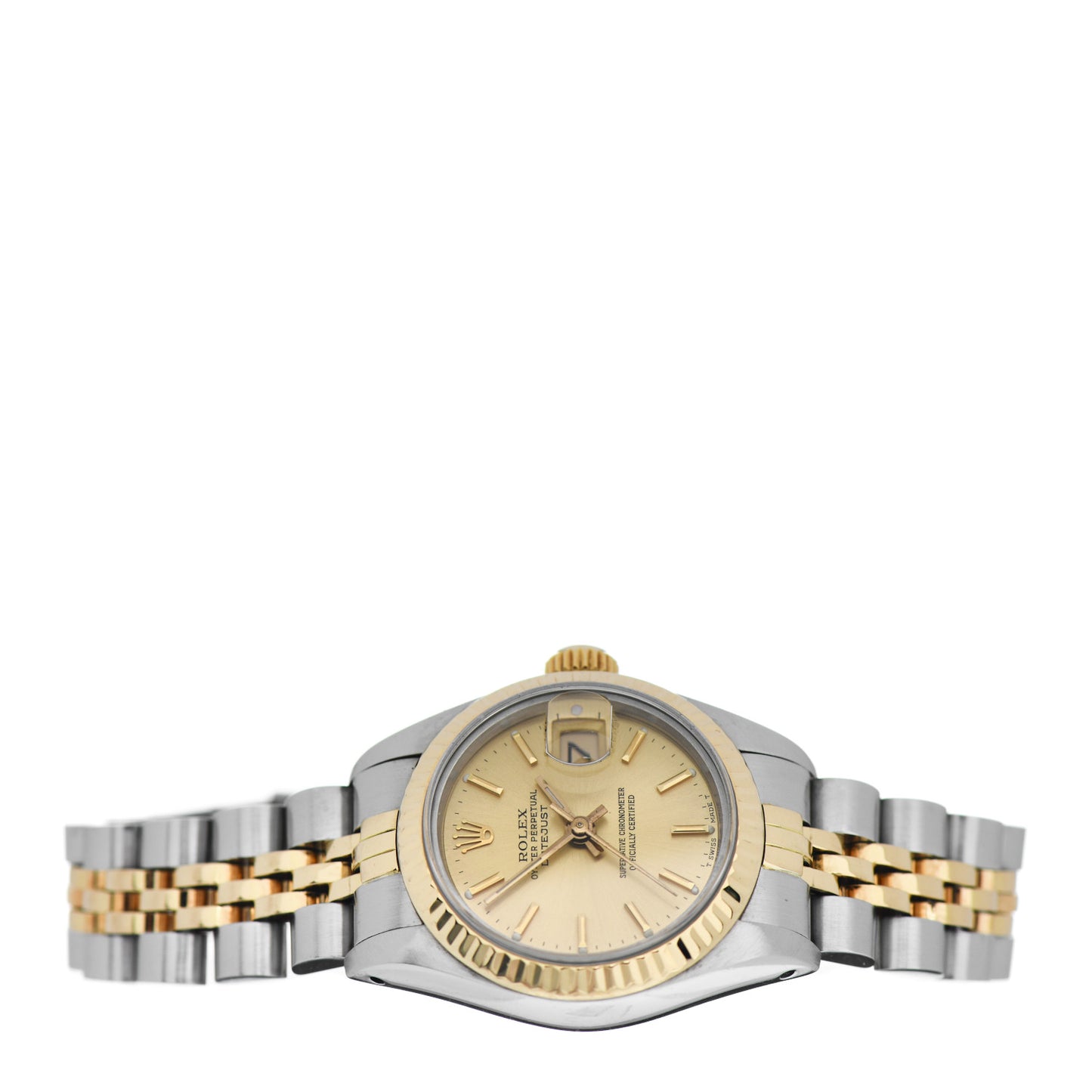Stainless Steel 18K Yellow Gold 26mm Oyster Perpetual Datejust Watch Champagne 69173