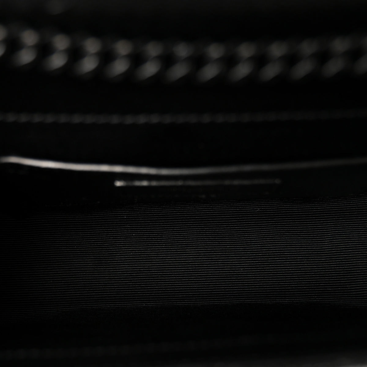 Grain De Poudre Textured Mixed Matelasse Triquilt Small Monogram Monochrome Satchel Black