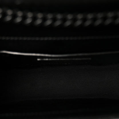 Saint Laurent Grain De Poudre Textured Mixed Matelasse Triquilt Small Monogram Monochrome Satchel Black 5 of 9