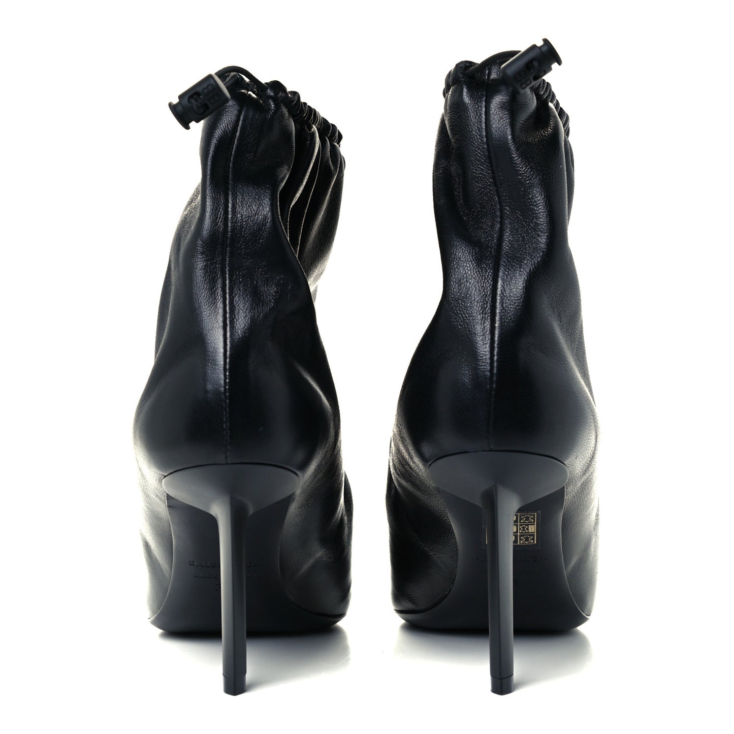 Smooth Nappa Scrunch Booties 38 Black