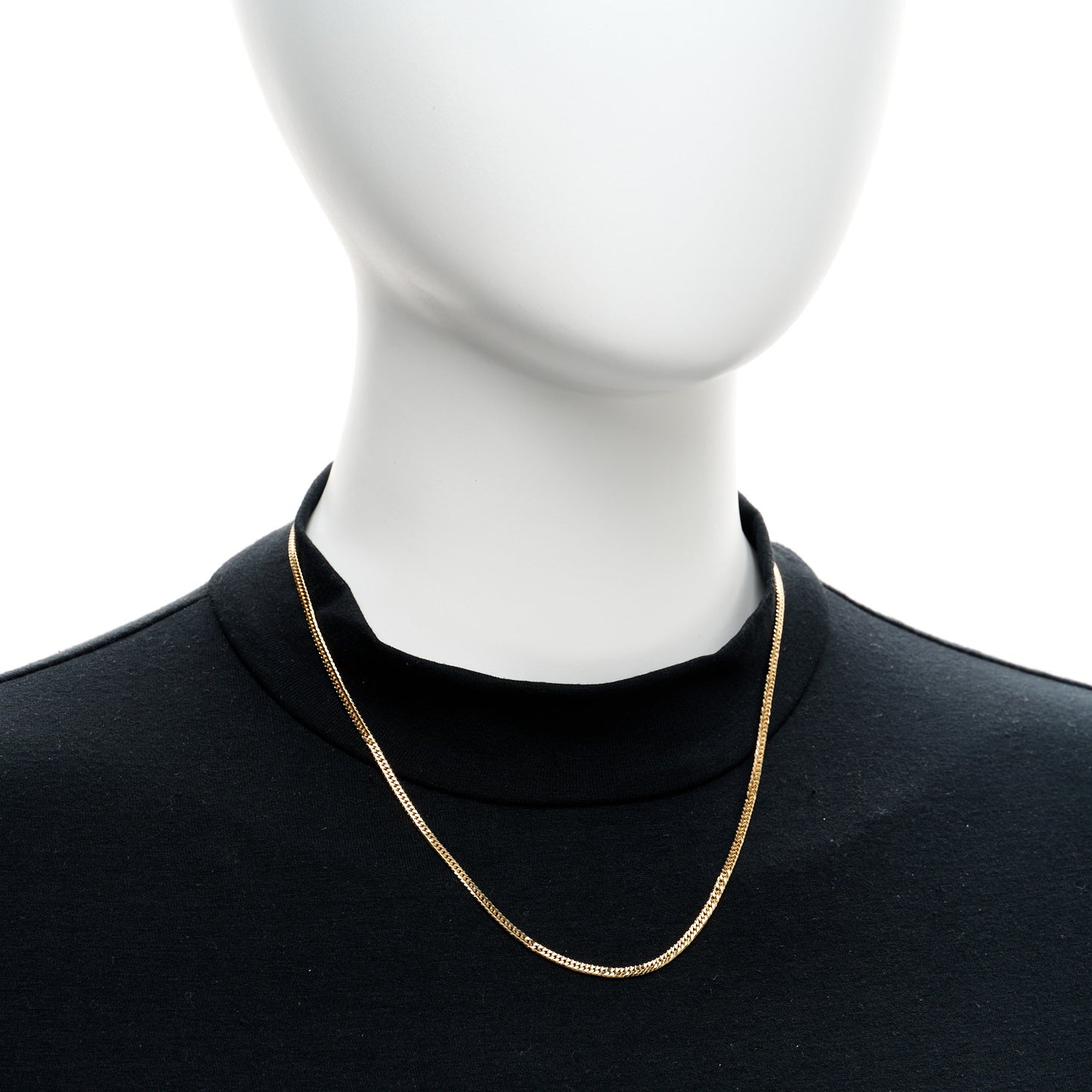 18K Yellow Gold Curb Chain Necklace 17.75"