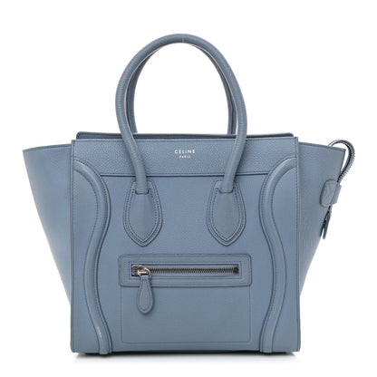 Celine Drummed Calfskin Micro Luggage Slate 1 of 9