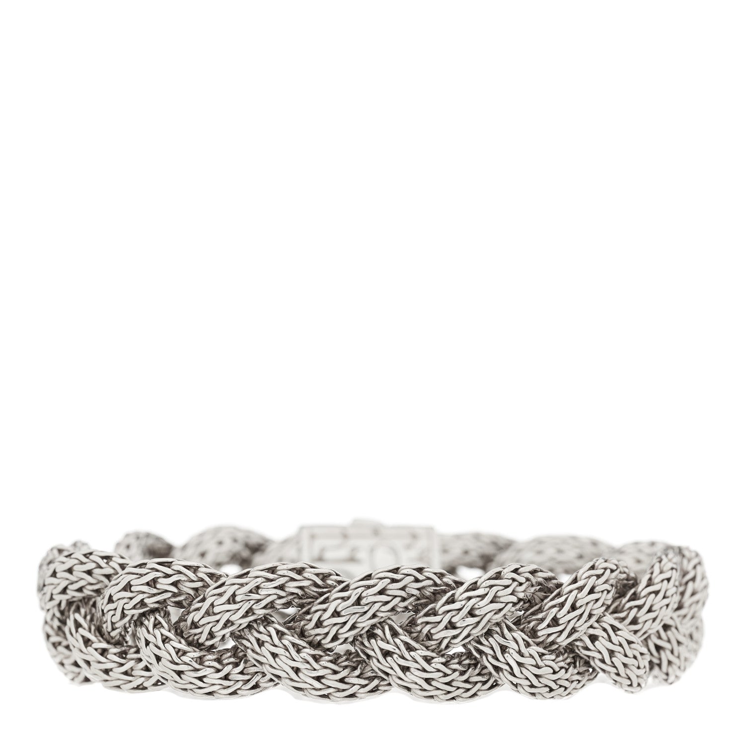 John Hardy Sterling Silver 14mm Braided Classic Chain Bracelet 1 of 3