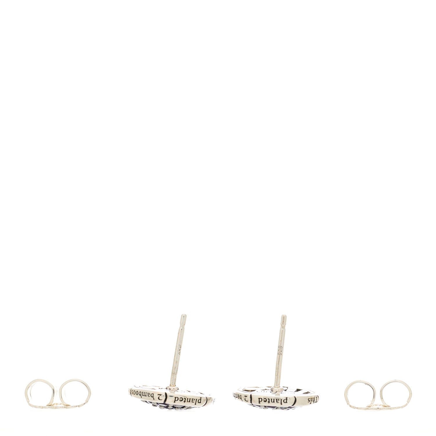 John Hardy Sterling Silver Amethyst Bamboo Pave Stud Earrings 3 of 5