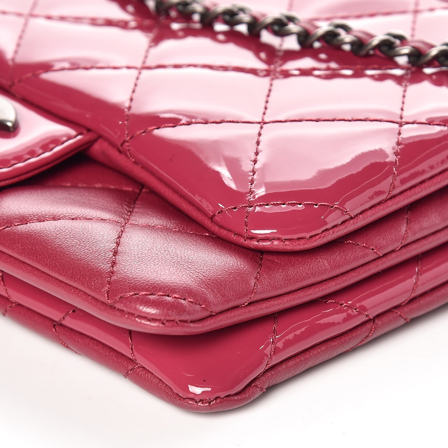 Chanel Patent Quilted Crossbody Pink 6 of 11