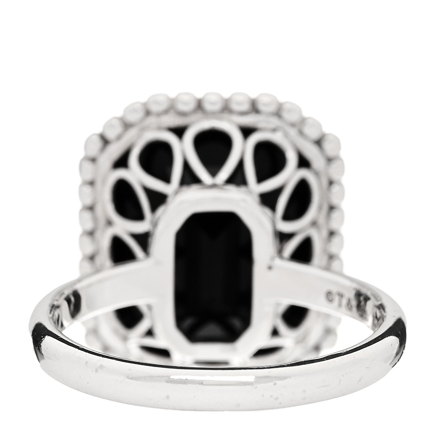 Tiffany Sterling Silver Black Onyx Ziegfeld Daisy Ring 55 7.25 4 of 6