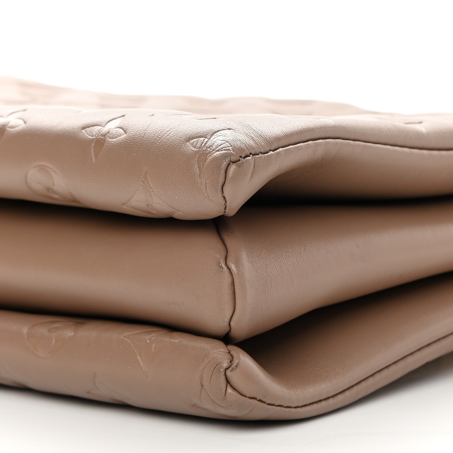 Louis Vuitton Lambskin Embossed Monogram Coussin MM Taupe 11 of 13