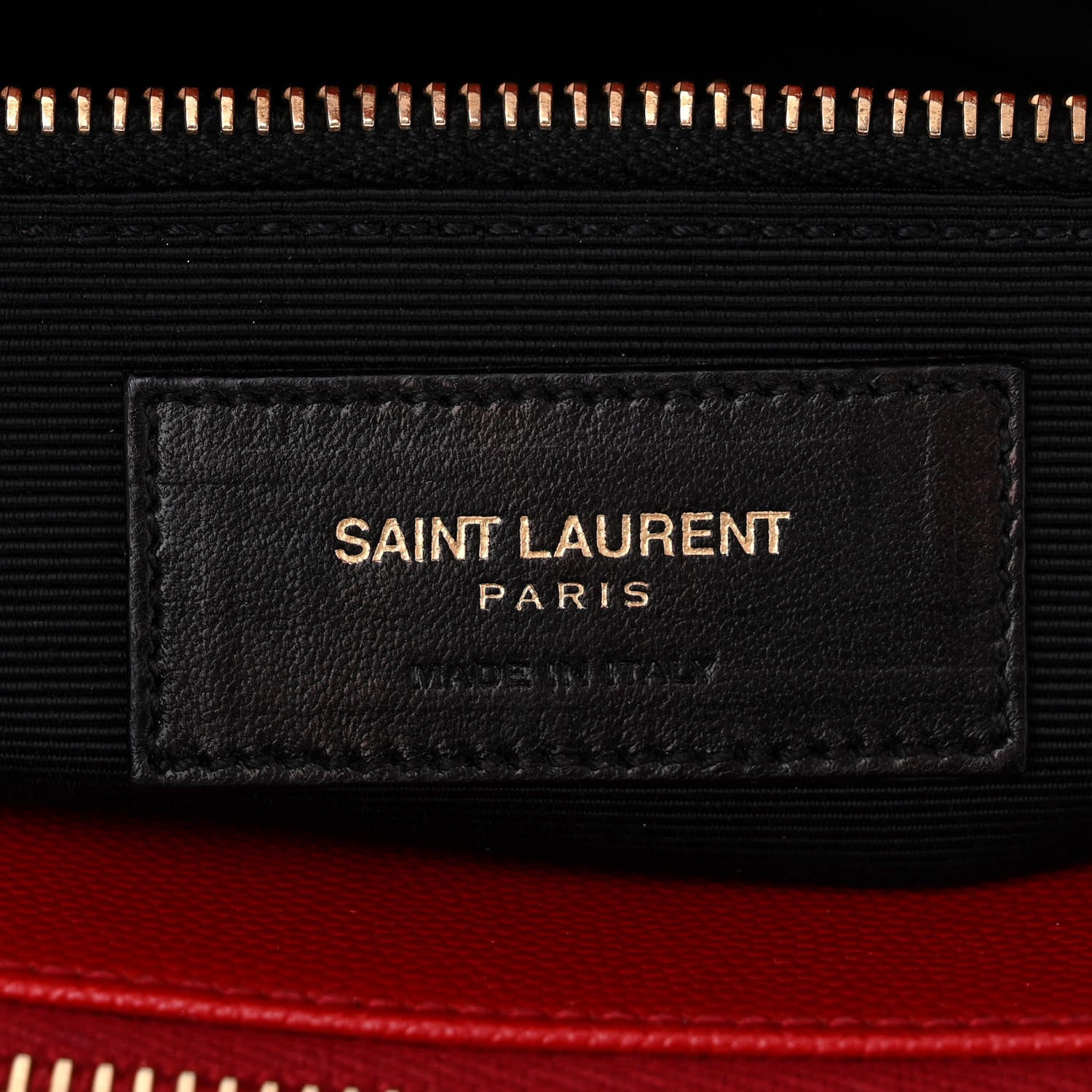Saint Laurent Grain De Poudre Matelasse Chevron Monogram Shopping Bag Red 6 of 11