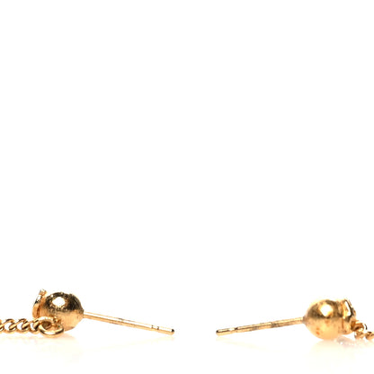 Chanel CC Drop Earrings Matte Gold 3 of 4
