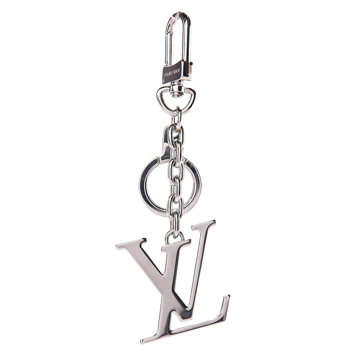 LV Facettes Bag Charm Key Holder Silver