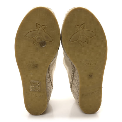 Gucci Canvas Logo Espadrille Wedge Sneakers 35 White 6 of 9