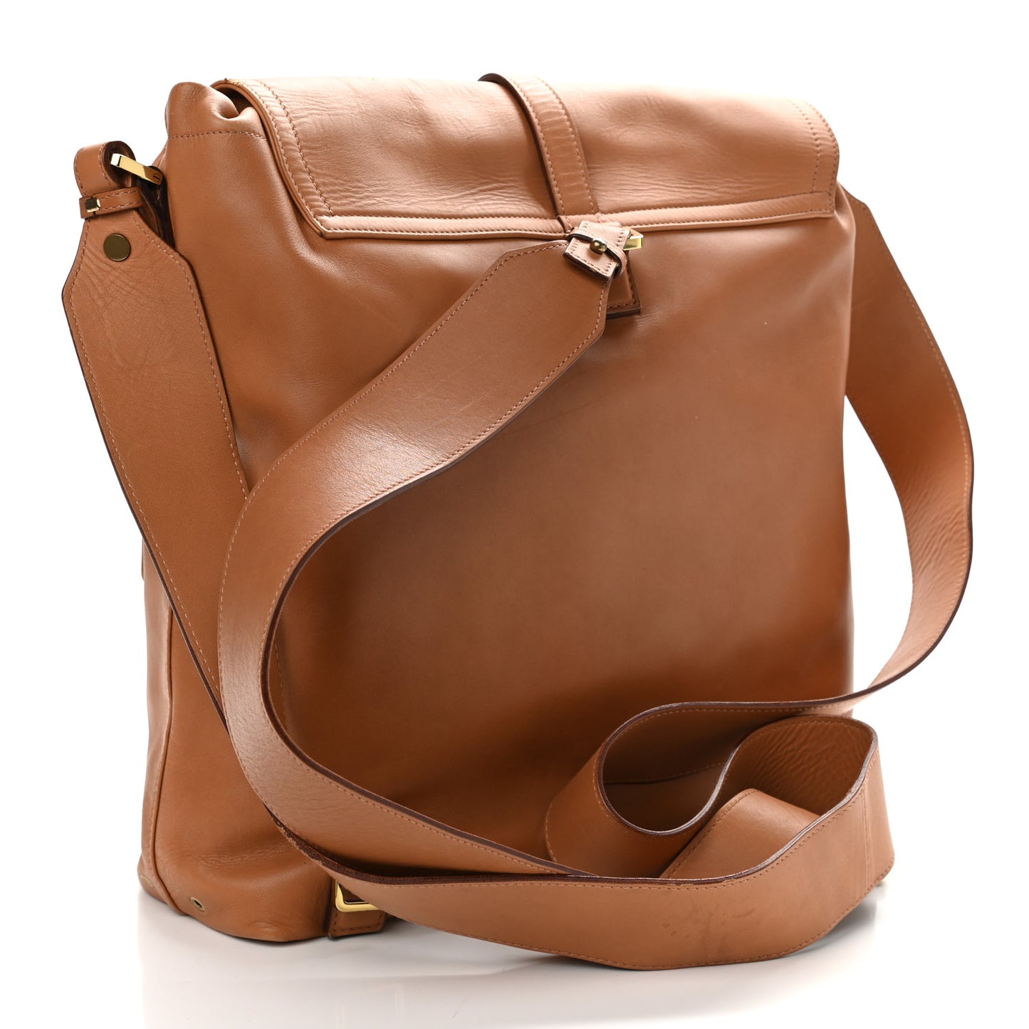 Calfskin Drawstring Backpack Brown