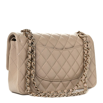 Chanel Iridescent Caviar Quilted Medium Double Flap Dark Beige 2 of 11