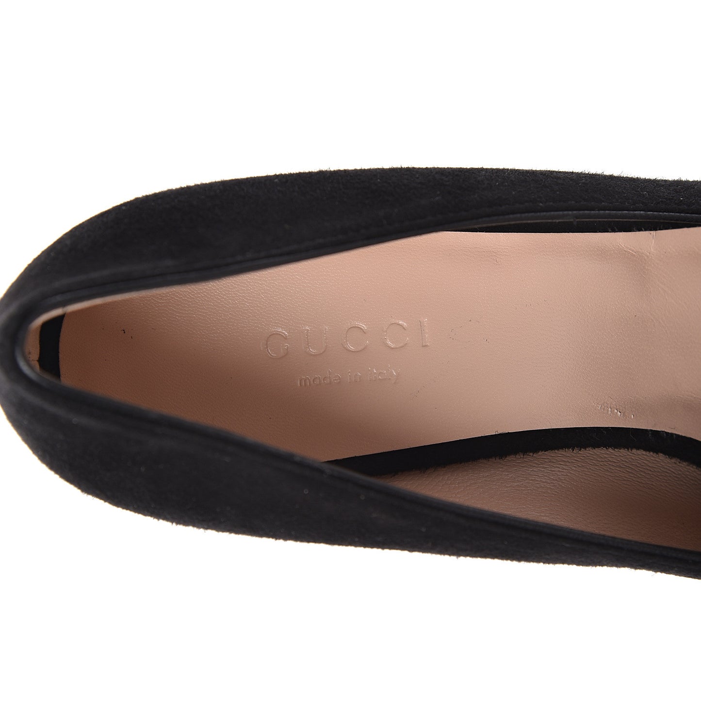 Kid Scamosciato GG Marmont Fringe 50mm Loafer Pumps 36 Black