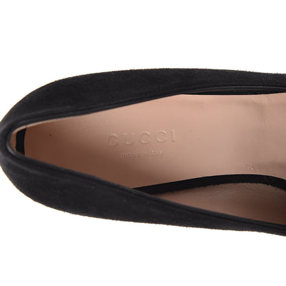 Gucci Kid Scamosciato GG Marmont Fringe 50mm Loafer Pumps 36 Black 6 of 9