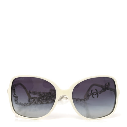 Chanel Acetate Metal Lambskin Square Chain Sunglasses 5210-Q-A White 2 of 7