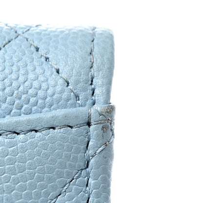 Chanel Caviar Quilted Flap Card Holder Wallet Light Blue 12 of 18