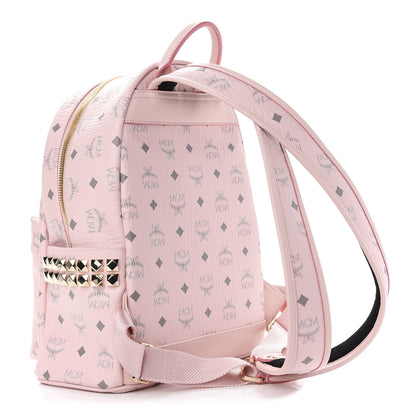 MCM Visetos Small Side Stud Stark Backpack Light Pink 2 of 8