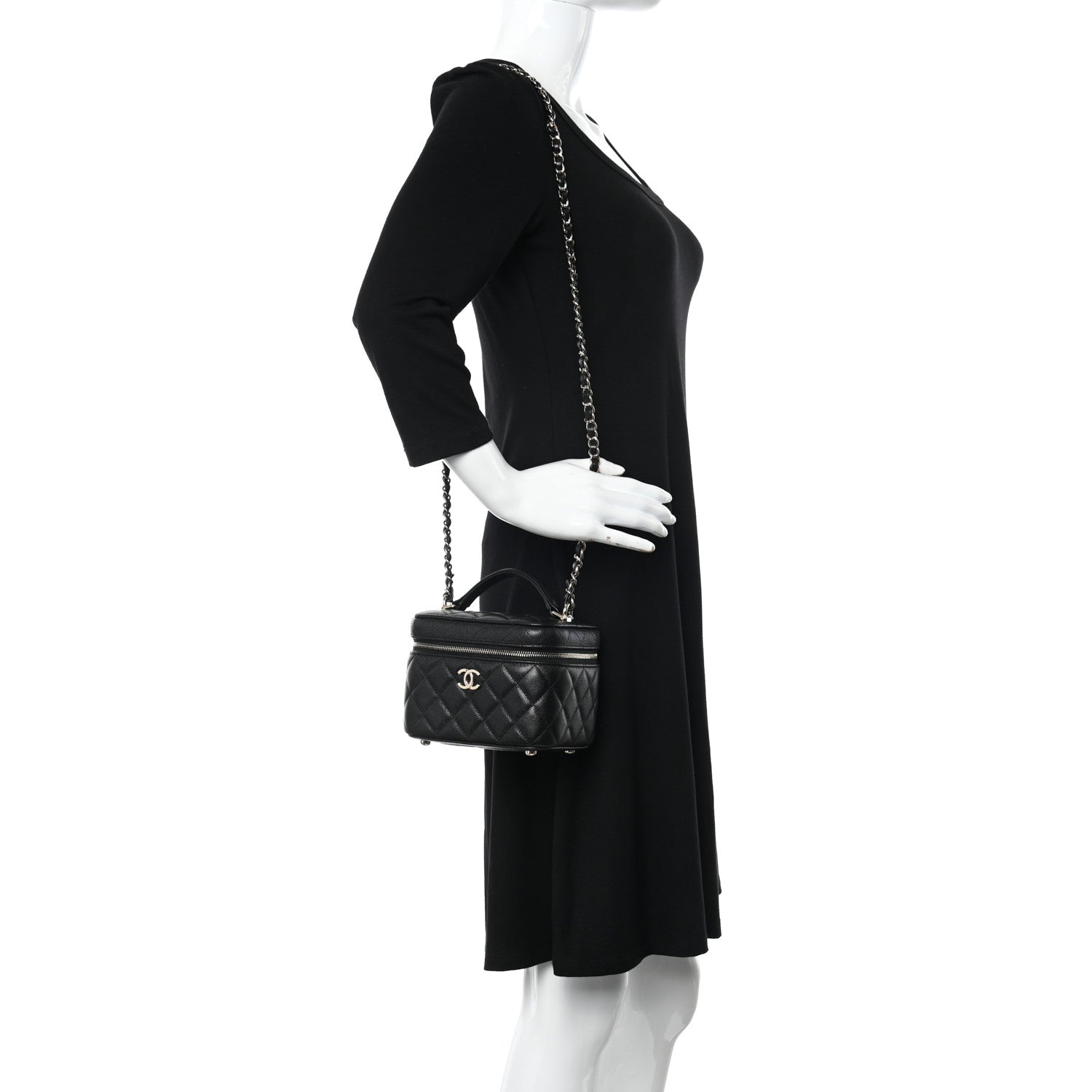 Chanel Caviar Quilted Small CC Vanity Case Black 2 of 10