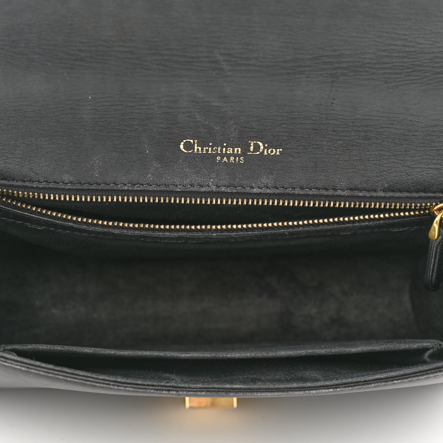 Lambskin Studded Medium Diorama Flap Bag Black