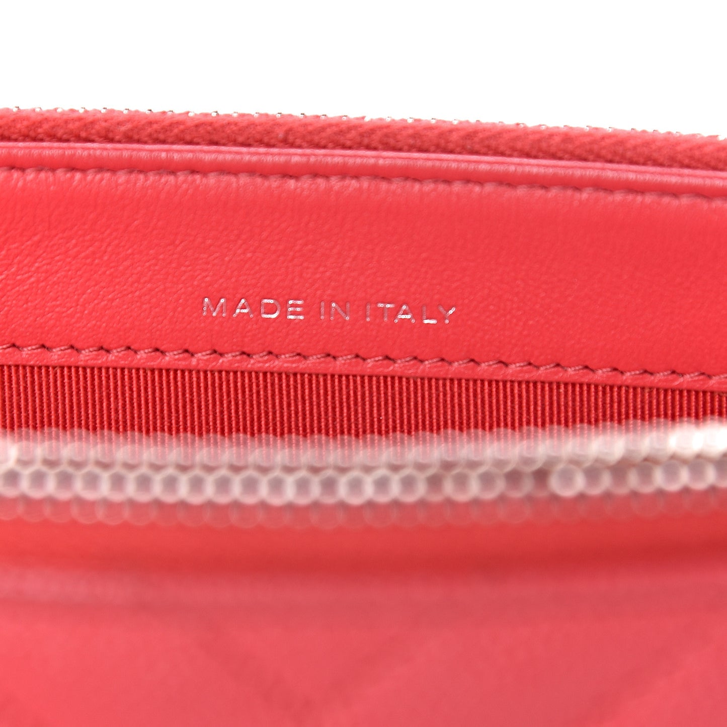 Caviar Chevron Quilted Small Clutch With Chain Light Red