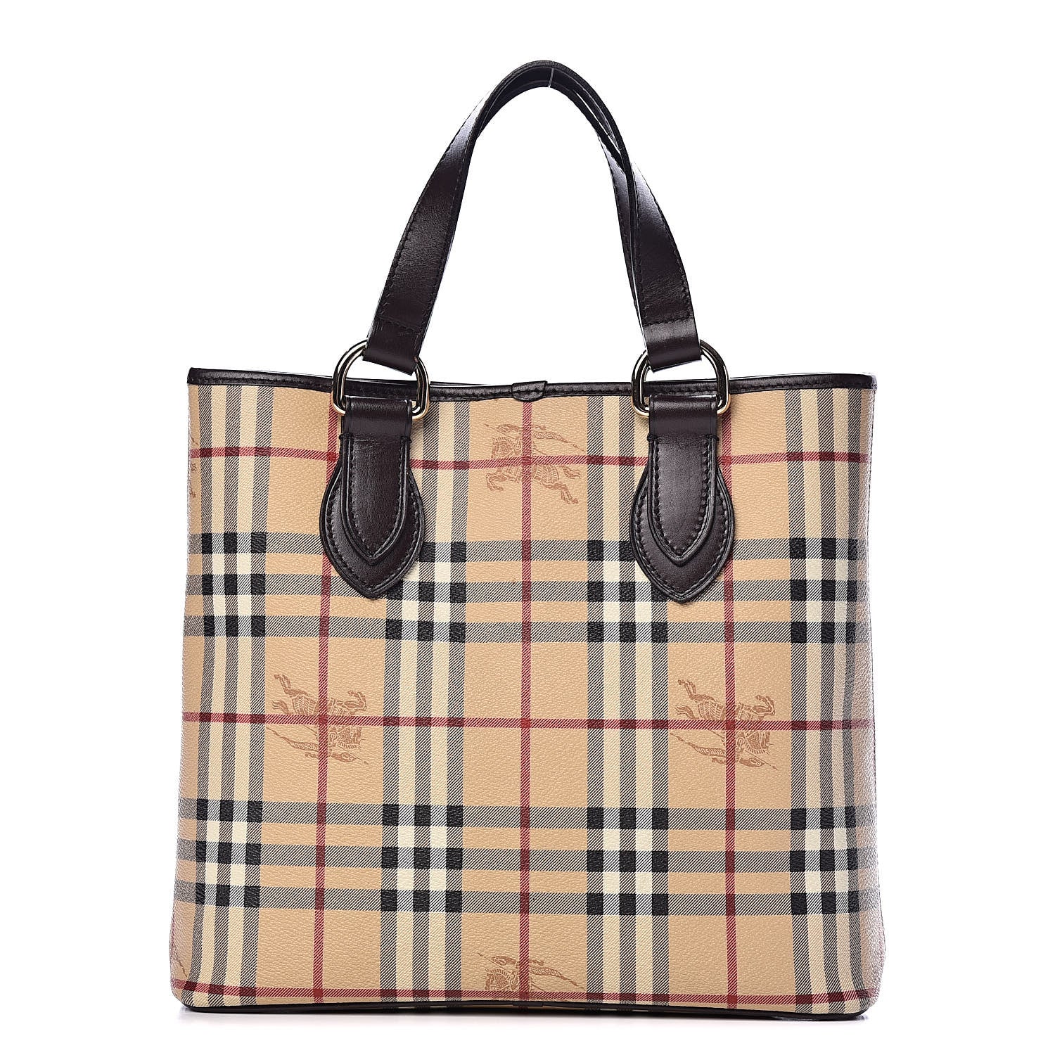 Burberry Haymarket Check Small Onslow Tote Chocolate 1 of 14